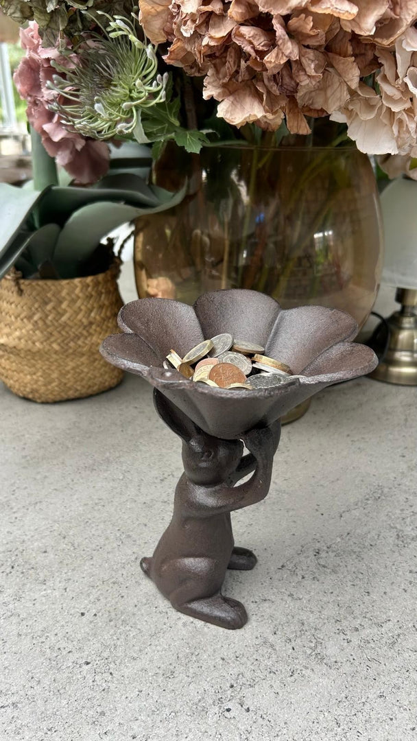 Cast Iron Hare Rabbit Bird Feeder Seed Nut Garden Gift Ornament Decoration Feed4