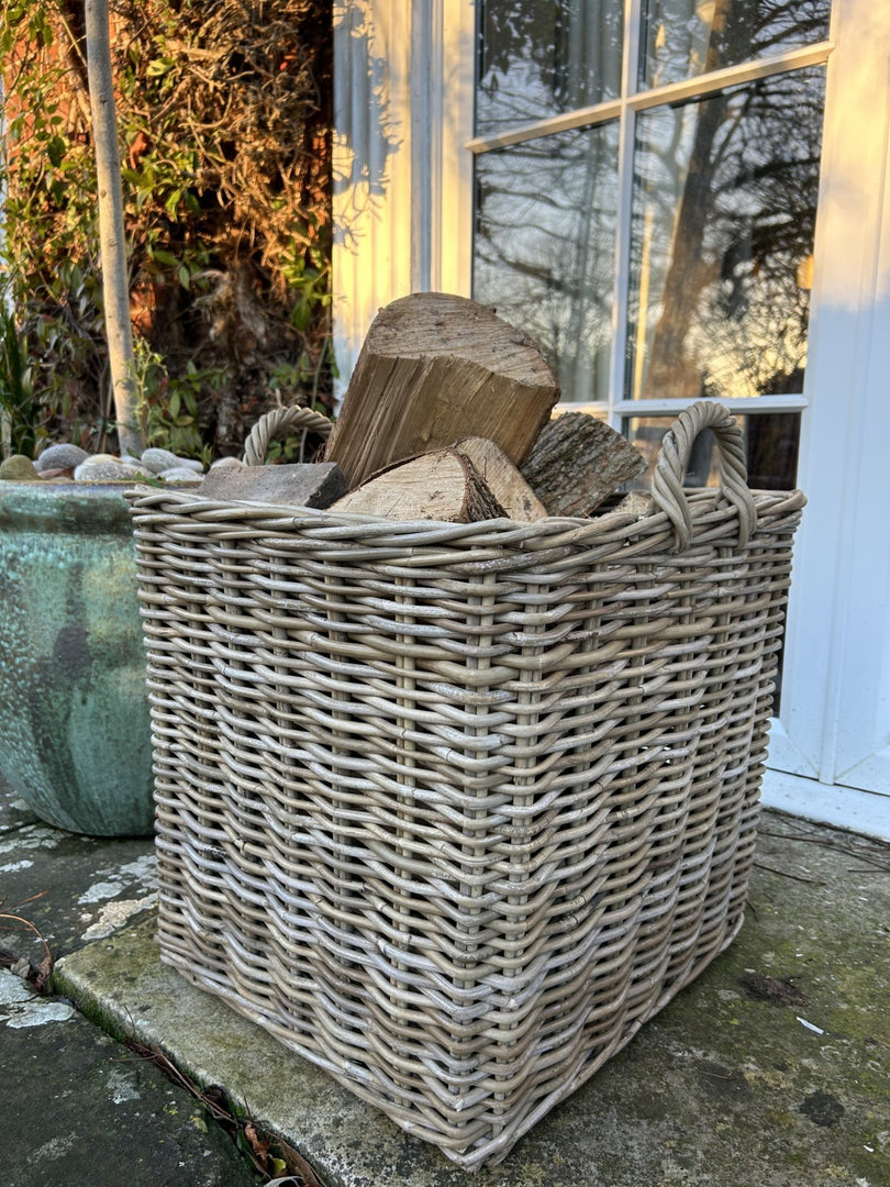NEW Square Kubu Wicker Rattan Log Storage Handmade Traditional Basket Home Decor20