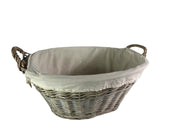 Natural Collection Laundry Lined Wicker Laundry Plain Liner Basket With Handles3