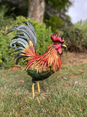 Decorative Metallic Cockerel Rooster Garden Statue Outdoor Lawn Ornament Metal9