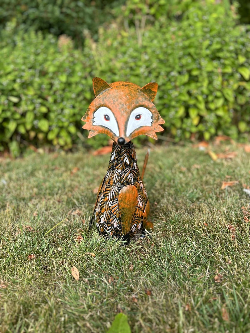 Metal Fox Garden Ornament Stake Cute Woodland Outdoor Lawn Decor Gift Decoration8