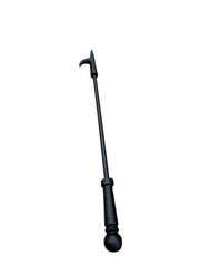 Vintage Black Cast Iron Fireplace Poker Fire Tool Hooked Handle Accessory Hook7