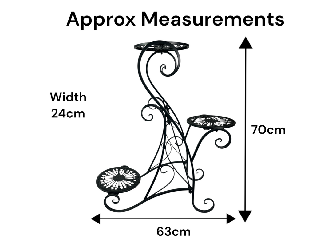 3 Tier Planter Black Plant Flower Pot Stand Garden Gift Decor Decoration1
