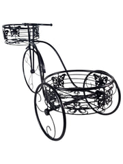2 Tier Trike Pot Holder Metal Garden Flowers Plant Display Planter in Black19