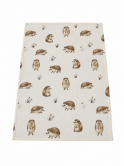 Happy Hedgehog Set Of Two Beige Kitchen Tea Towel 100% Cotton Kitchen Textiles3