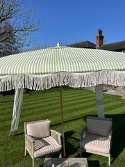Green Stripe Gazebo Marquee Canopy Fringe Outdoor Garden Beach Cabana Style UK10