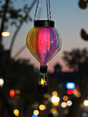 Glass Hot Air Balloon Solar Hanging Decorative Light Garden Ornament Gift Colour0