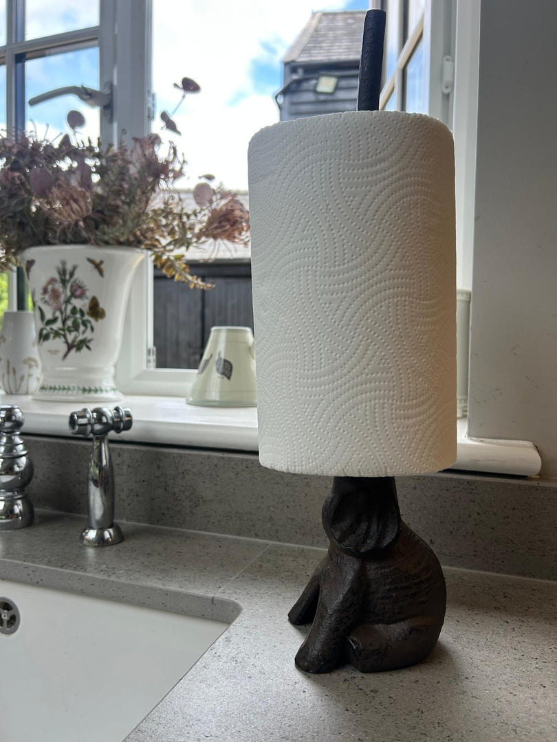 Cast Iron Elephant Kitchen Roll Holder Paper Towel Stand Animal Door Stop Gift6