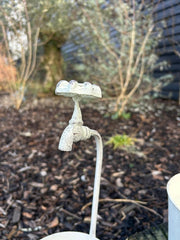 Set Of 3 Vintage Metal Plant Pots With Tap Handles Shabby Chic Garden Decor4