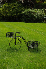 2 Tier Trike Pot Holder Metal Garden Flowers Plant Display Planter in Black10