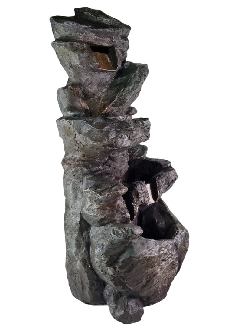 Rock Pool Water Feature Slate Effect Garden Light Up LED Outdoor Decor Gift17