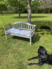 Summer Strawberry Blue Bench Seat Pad Cushion Garden Outdoor 110cm x 50cm13