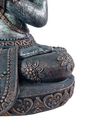 Extra Large Blue Bronze Silver Cross Leg Praying Buddha Garden Decor Decoration11