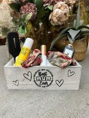 Best Mum Ever Double Sided Hamper Grey Gift Box Storage Wood Crate 2 Sizes17