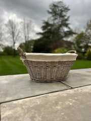 Natural Collection Laundry Lined Wicker Laundry Plain Liner Basket With Handles15