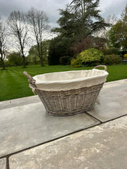 Natural Collection Laundry Lined Wicker Laundry Plain Liner Basket With Handles8