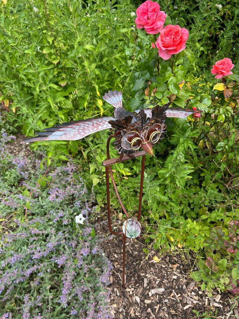 Flying Rocking Balancing Wise Owl Bird Rocker Garden Ornament Decoration Stake9