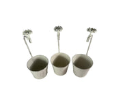 Set Of 3 Vintage Metal Plant Pots With Tap Handles Shabby Chic Garden Decor11