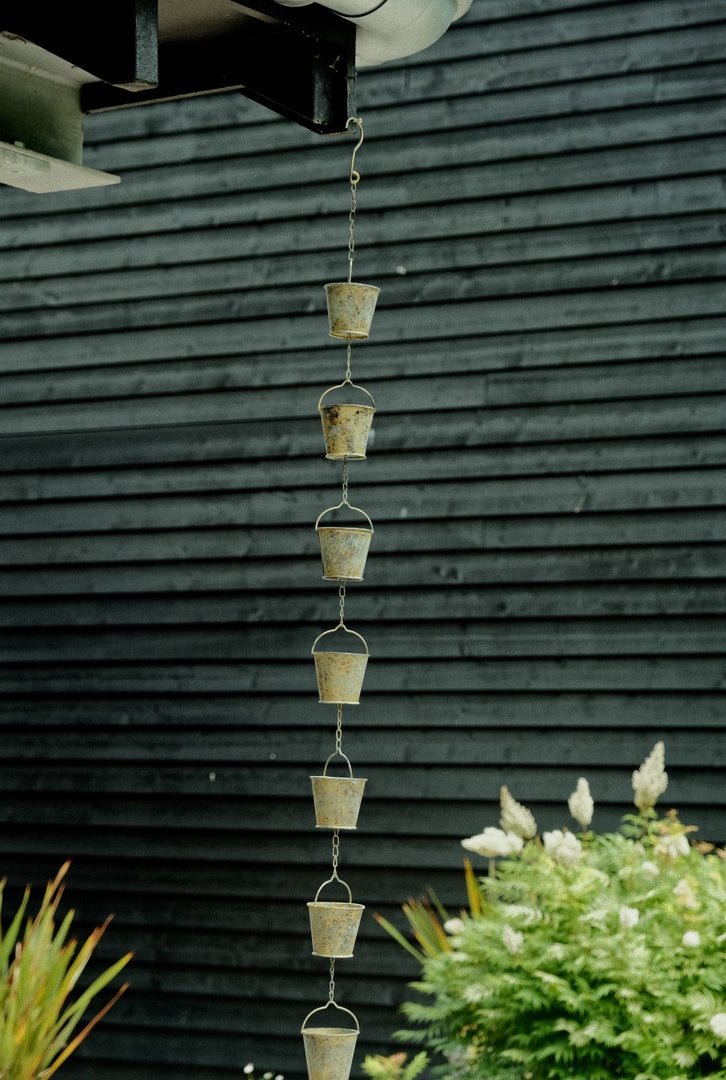 Bucket Rain Chain Hanging Garden Outdoor Nature Ornament Water Decoration3