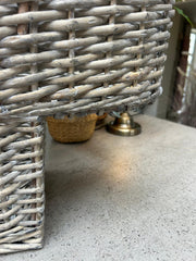 Driftwood-wash Wicker Willow Stair Basket with No Liner Home Stairs Storage Tidy6