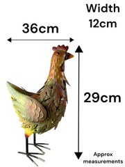 Decorative Metal Brown Hen & Cockerel Garden Statue Outdoor Lawn Ornament Pair7