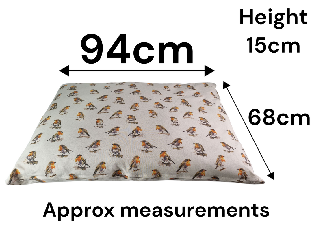 Robin Beige Nature Bird Floor Cushion Red Blue Dog Bed Christmas Indoor Gift1