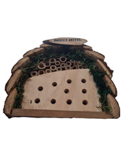 Small Wooden Insect Hotel Home Hanging Bug House with Bark Roof Garden Shelter8