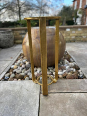 Elegant Gold Metal Accent Side Table With Glass Inserts Slim Home Decor Vintage2