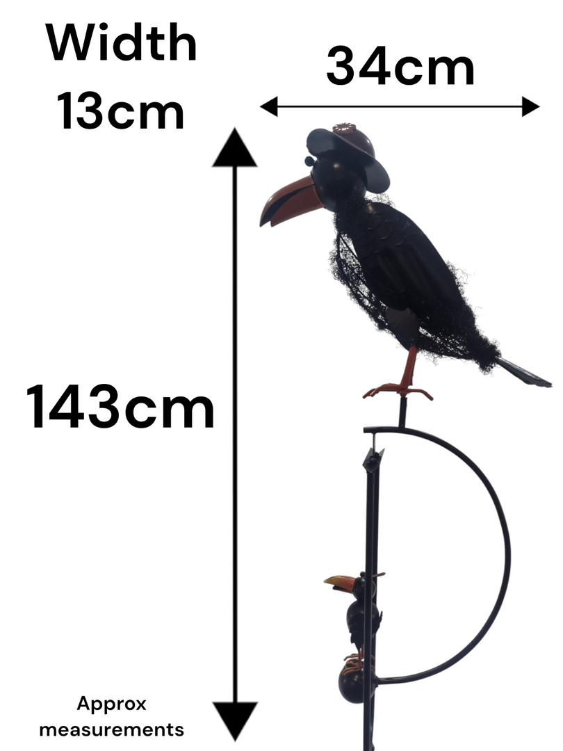 Rocking Balancing Mum Crow Rocker Garden Ornament Decoration Stake Gift Decor1