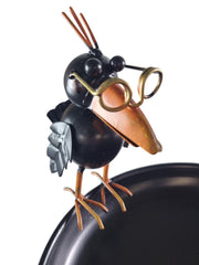 Crow Dad With Baby Birdbath Bird Bath Feeder Garden Water Bowl Gift Decor Stake21
