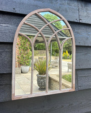 St Mary Solar Powered Gothic Arch Garden Mirror LED Lights Outdoor Wall Decor9