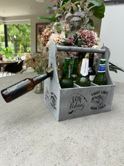 Wooden Beer Bottle Gift Box Carrier Fishing Fisherman Gift Novelty Xmas Large4