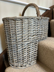 Driftwood-wash Wicker Willow Stair Basket with No Liner Home Stairs Storage Tidy15