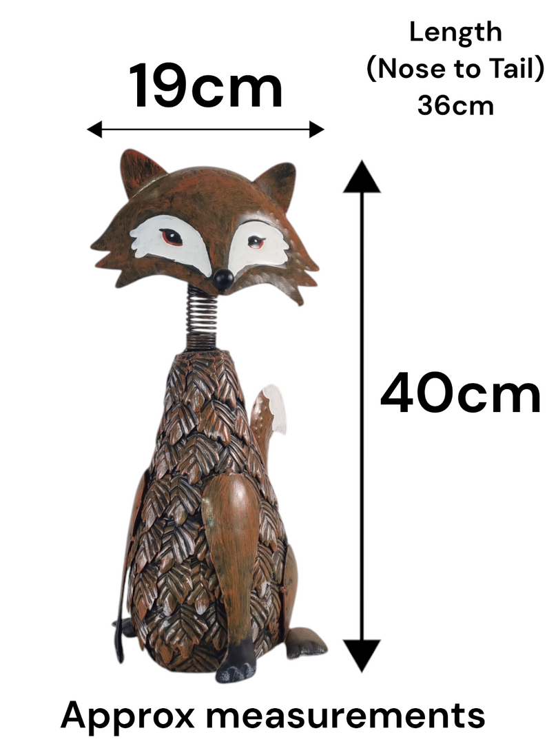 Metal Fox Garden Ornament Stake Cute Woodland Outdoor Lawn Decor Gift Decoration1