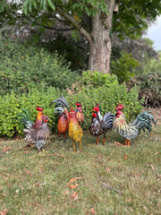 Decorative Metallic Cockerel Rooster Garden Statue Outdoor Lawn Ornament Metal12