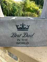 Wooden Best Dad In The World Bottle Gift Box Carrier Gift Novelty Xmas Large12