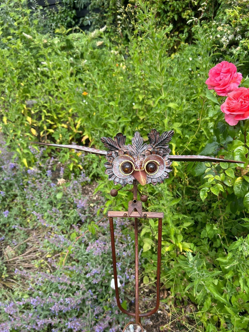 Flying Rocking Balancing Wise Owl Bird Rocker Garden Ornament Decoration Stake5