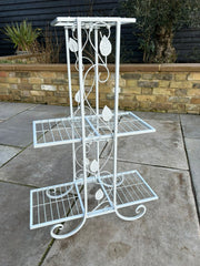 3 Tier White Metal Shelf Decorative Shelves Freestanding Unit Plant Display0