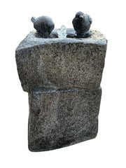 Grey Two Birds Water Feature With Light Garden Giftwear Outdoor Decor Decoration9