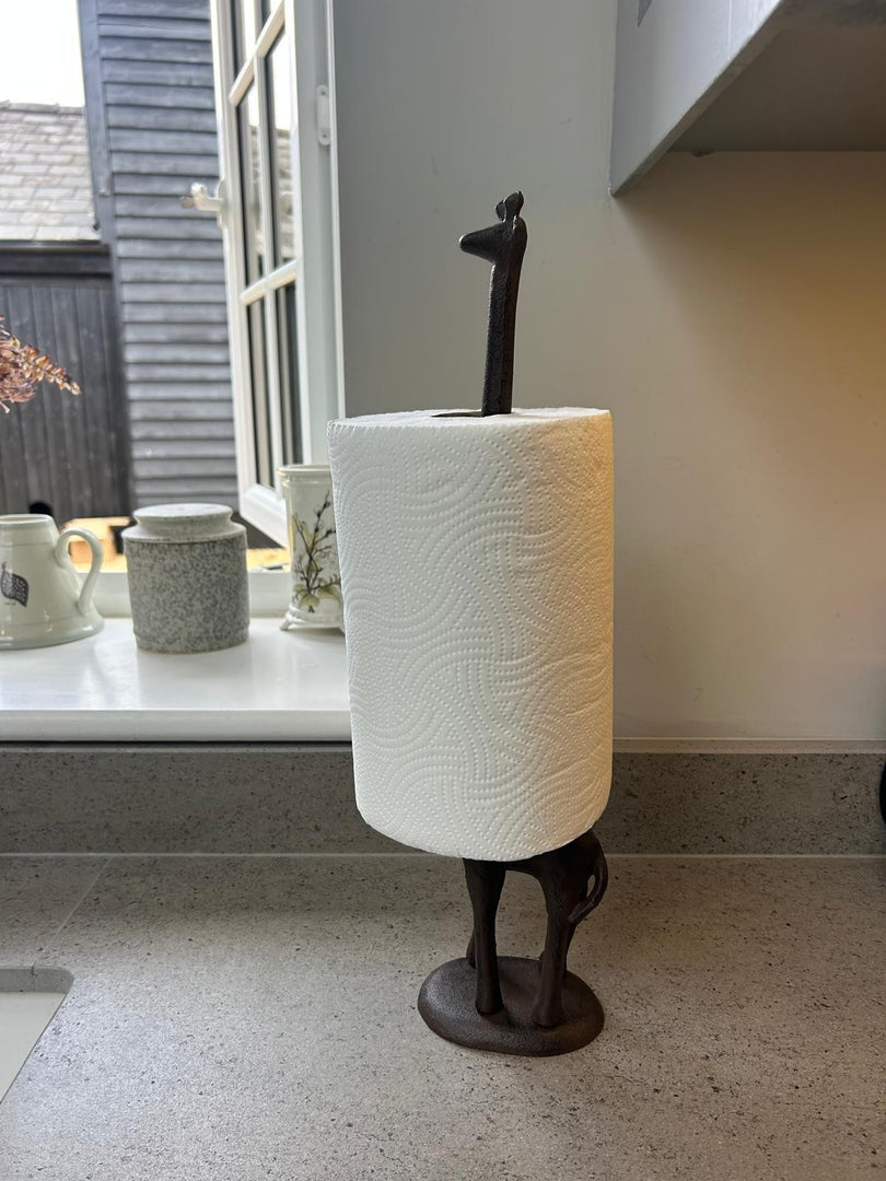Cast Iron Giraffe Kitchen Roll Holder Paper Towel Stand Animal Door Stop Gift2
