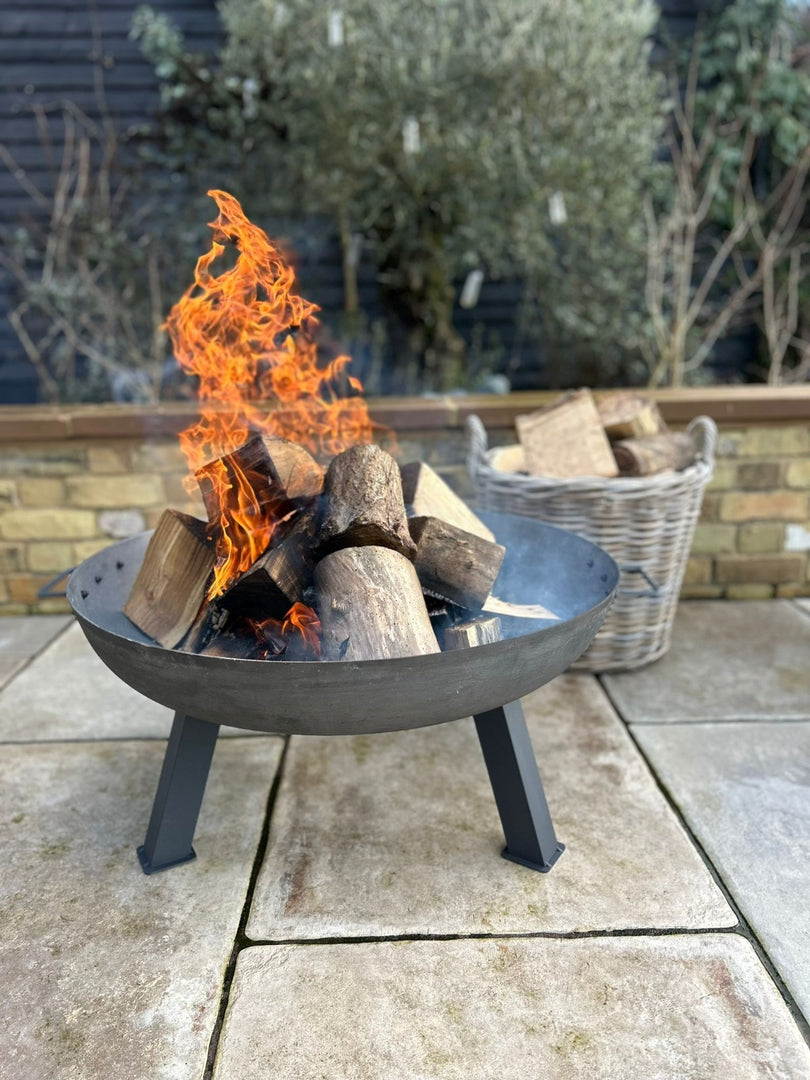 Large Garden Fire Pit Outdoor Patio Camping Cast Iron Bowl Log Burner Heater14