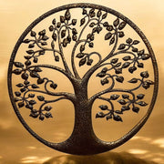 Bronze Tree Of Life Dimple Metal Garden Outdoor Wall Art Plaque 40cm Diameter6