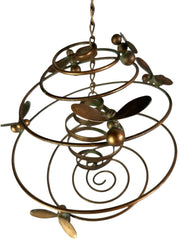 Bee Spiral Hanging Mobile With Bells Gold Garden Ornament Hive Decoration Gift5