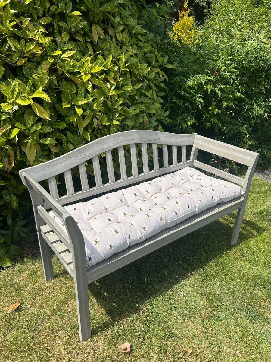 Bumblebee Bee Bench Seat Pad Grey Cushion Outdoor Garden Decor 110cm x ...