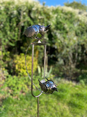 Twin Bird Rocking Balancing Garden Ornament Decoration Rocker Flying Stake6
