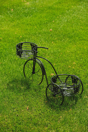 2 Tier Trike Pot Holder Metal Garden Flowers Plant Display Planter in Black14