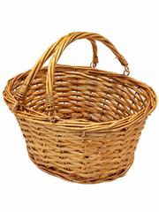 Honey Wicker Shopper Shopping Gift Display Basket No Liner Fold Flat Handles6