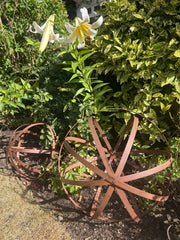 Set of 2 Rustic Metal Garden Spheres Decorative Outdoor Orb Sculptures Brown9