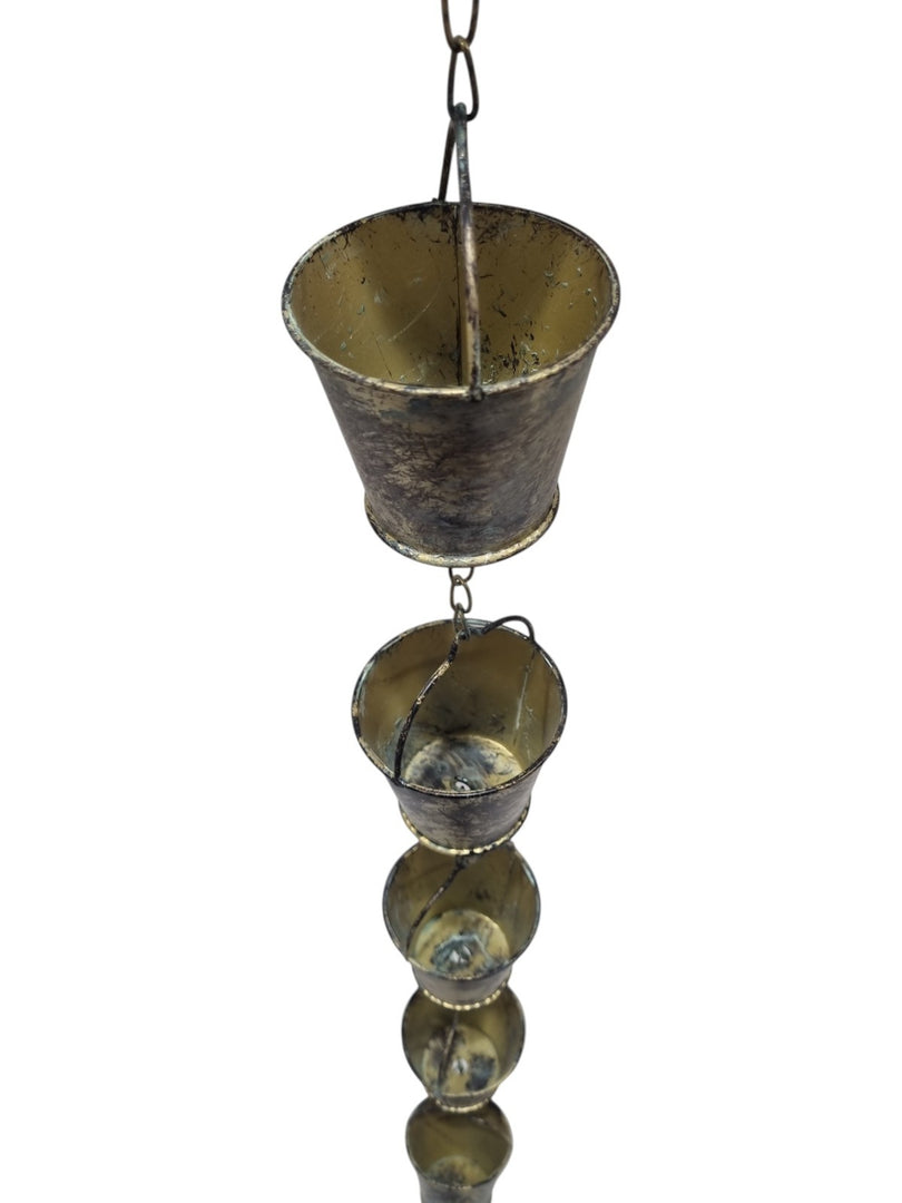 Bucket Rain Chain Hanging Garden Outdoor Nature Ornament Water Decoration23