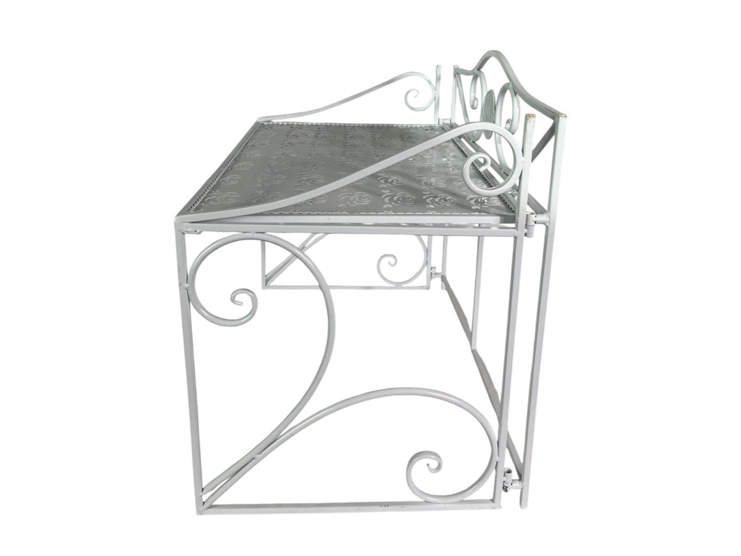 White Freestanding Shelf Kitchen Pet Bowl Storage Holder Metal Rack Organiser2